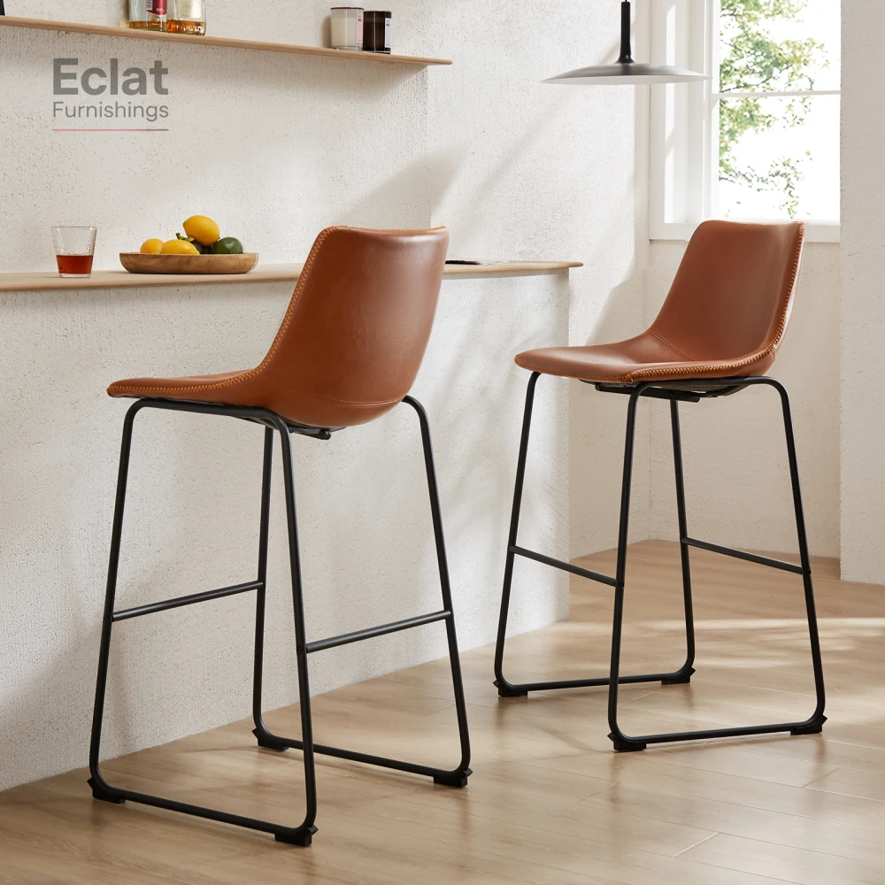 

Sweetcrispy Leather 30 inch Leather Counter Height Bar Stools Bar Stools Set of 2