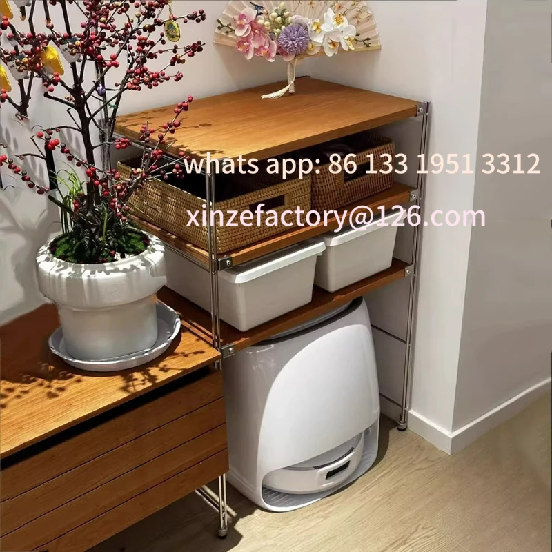 

Customizable sweeping robot top shelf cat litter box storage rack