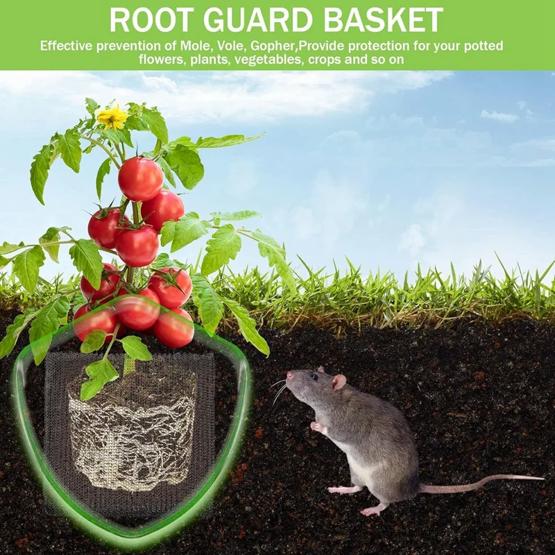 Plant Root Guard Baskets Wire Basket Mole And Vole Mesh Wire Baskets For Garden Pots Underground Root Durable (12 Pcs, 3 Gallon)