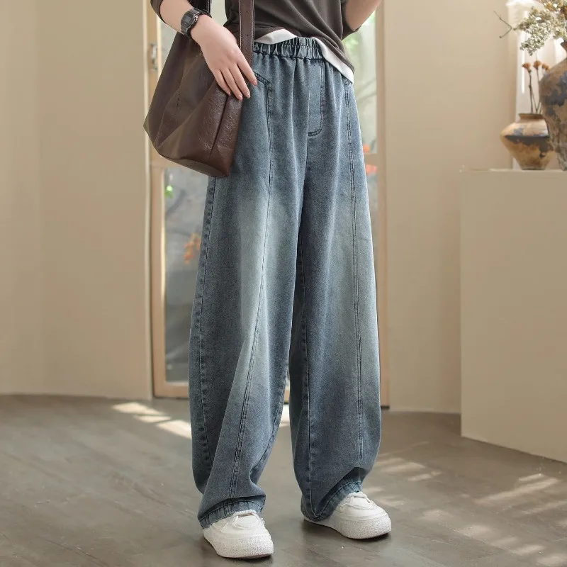 

woman clothes Luxury brand clothes copy Women's High Waist Jeans, New Spring Autumn Plus Size Loose Straight Casual Harem Pants