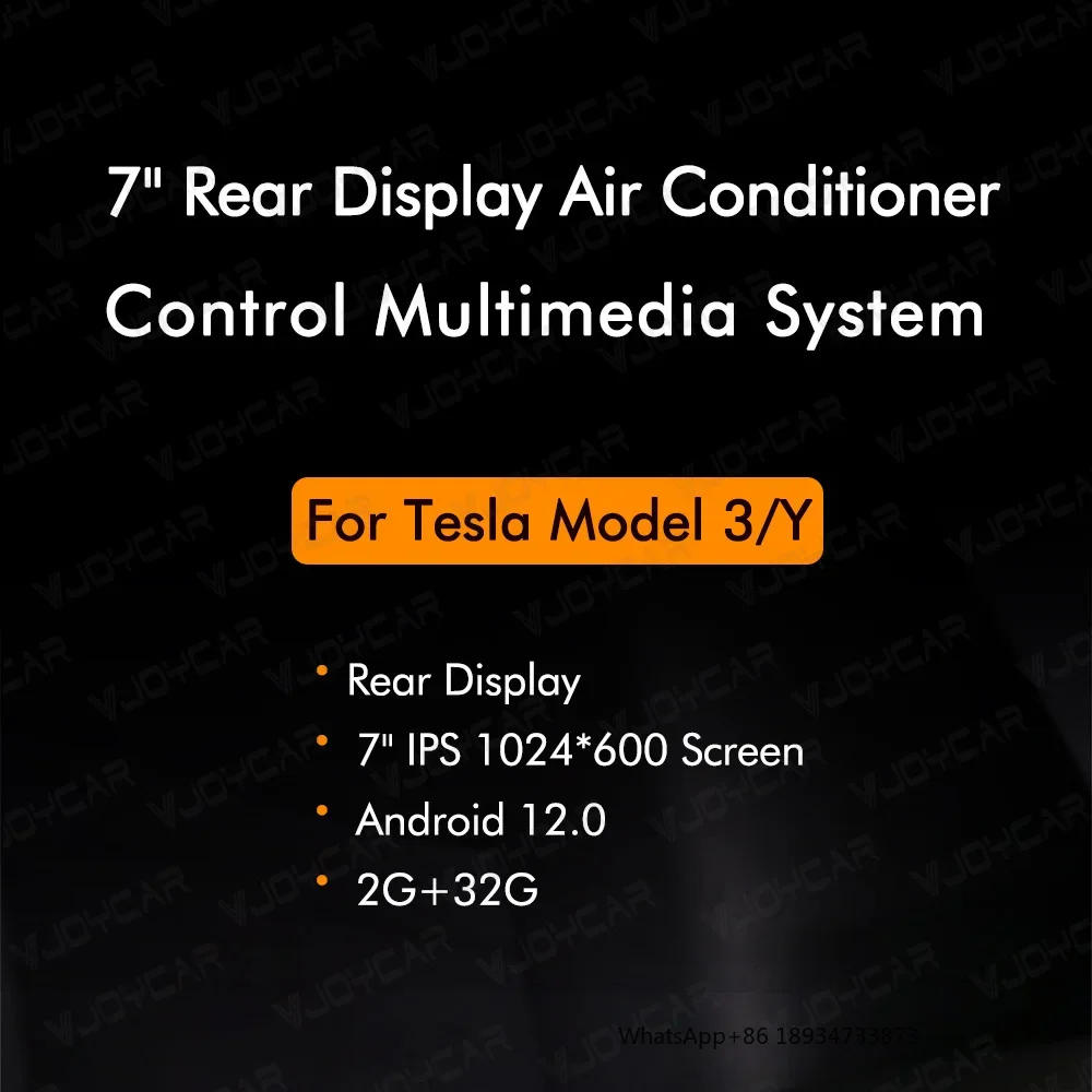 7'' Multi-language&function Android 12.0 Rear Display Air Conditioner Control Multimedia System for Tesla Model 3 Model Y