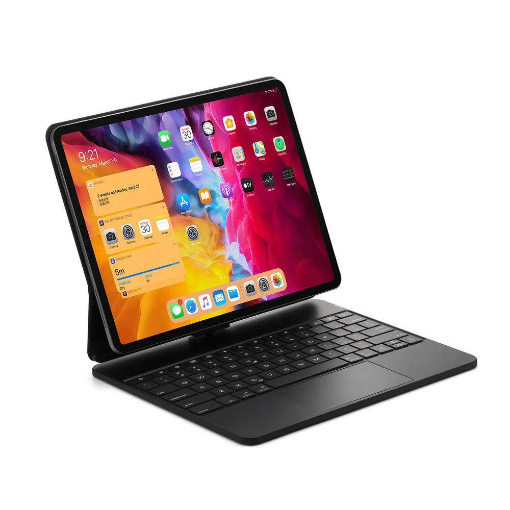 Imagem -02 - Capa de Teclado Bluetooth sem Fio para Ipad Pro Magia Retroiluminação Rotativa Russo Hebraico Espanhol Trackpad Teclado 360 129