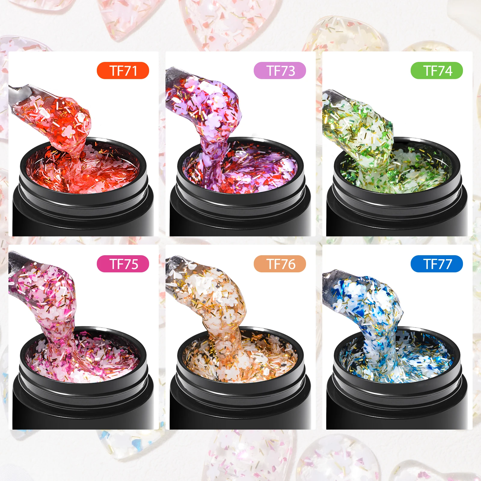 6 개/대 말린 꽃 젤 매니큐어 세트 자연 꽃 요정 네일 아트 젤 손톱에 대 한 UV LED 그림 광택을 담그십시오 DIY 키트