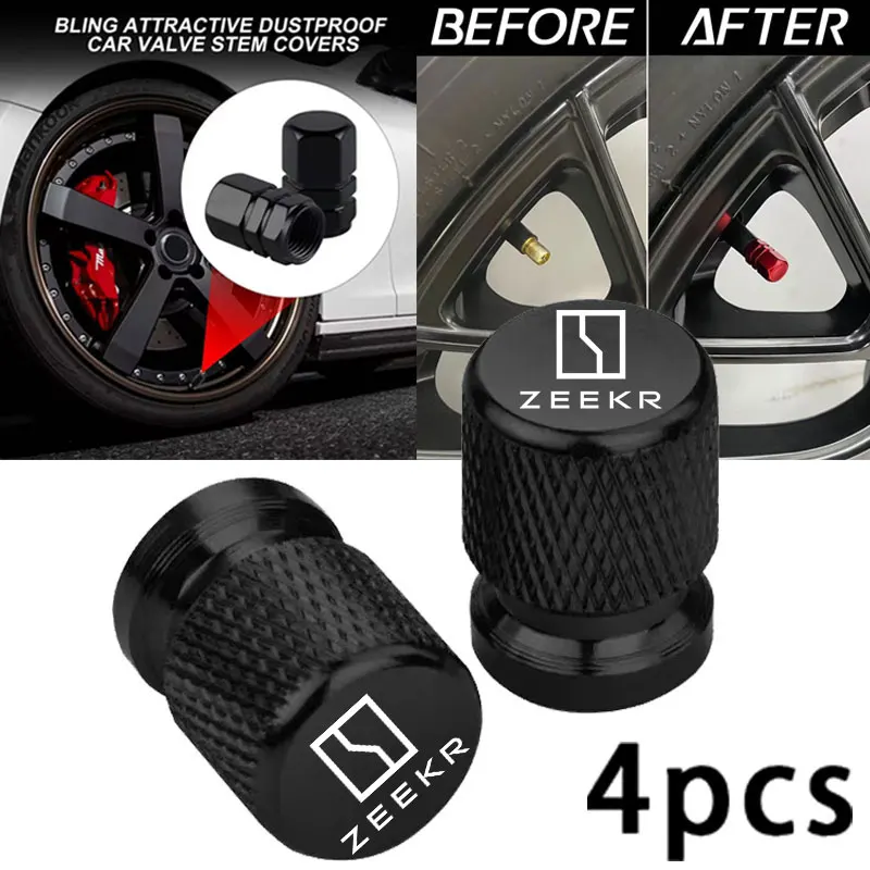 

Car Wheel Tire Valve Caps Tyre Stem Covers Airdust Waterproof For ZEEKR 001 MIX 007 GT 009 Zeekr X 7X 8X 9X