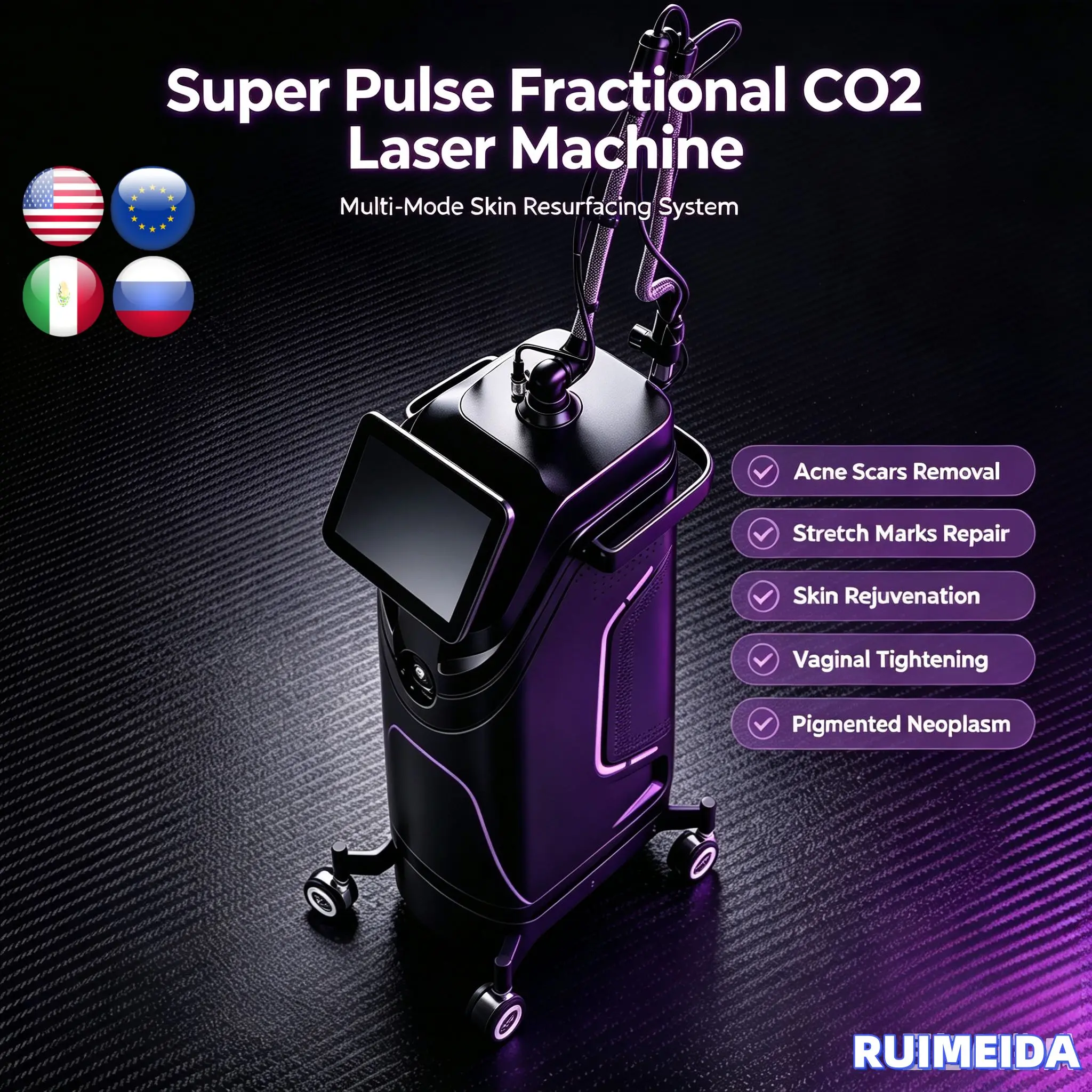 High‑Precision CO2 Fractional Lase Beauty Unit Skin Rejuvenation Wrinkle Softening Scar Stretch Mark Fading Salon Equipment