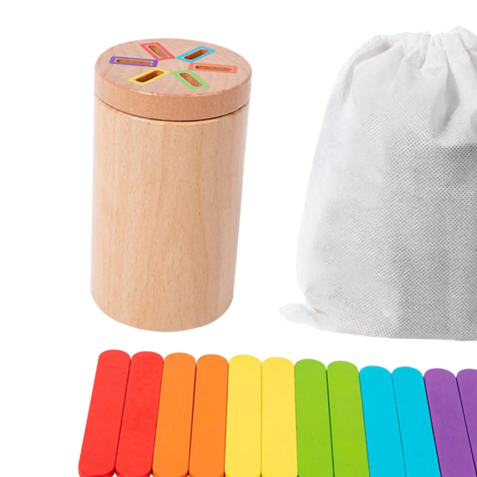 Wooden Sorting Toy Fine Motor Skills Color Matching Sorting Toy for Toddlers