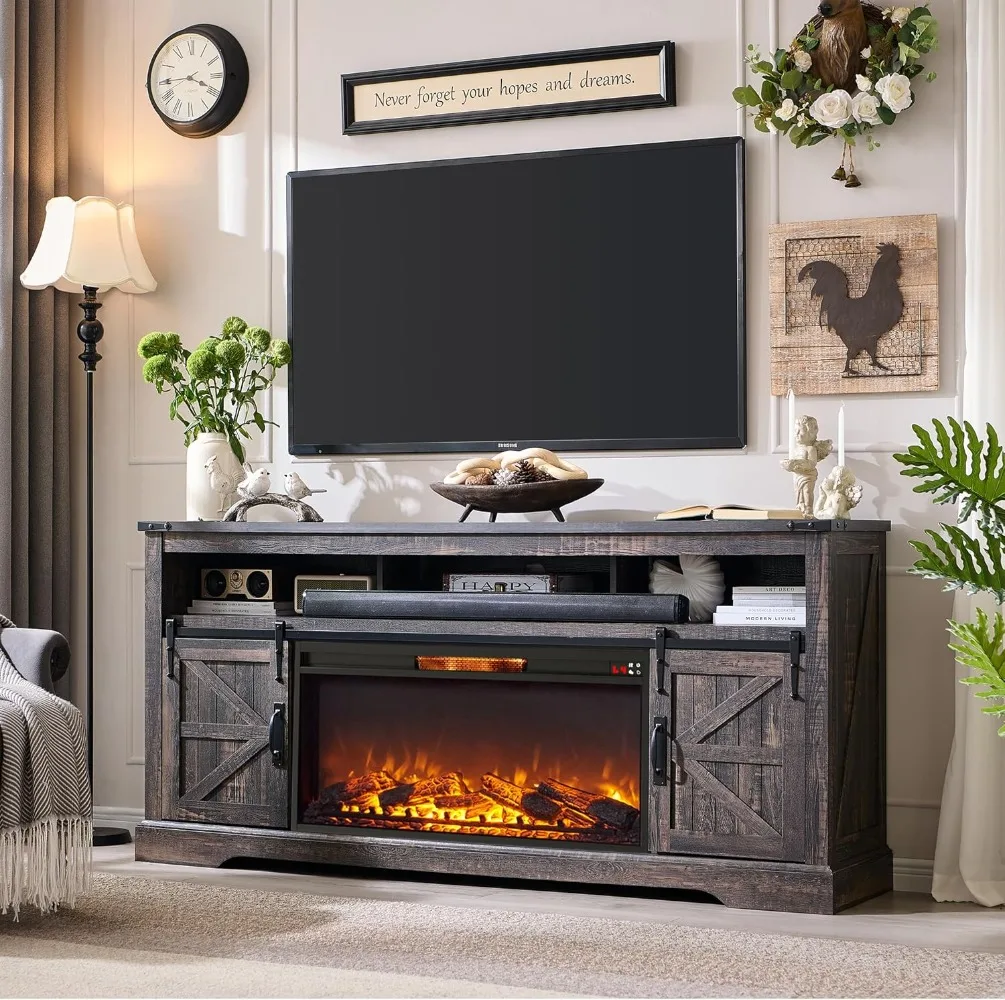 Fireplace TV Stand for 80 Inch TV, 33