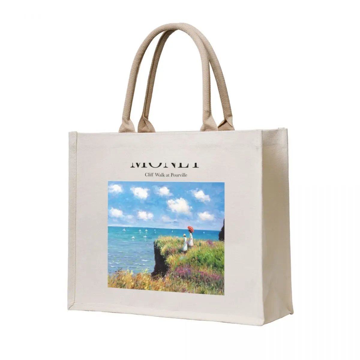 

Monet - Cliff Walk at Pourville Tote Bag woman shopping bag Cloth bag Women's handbag