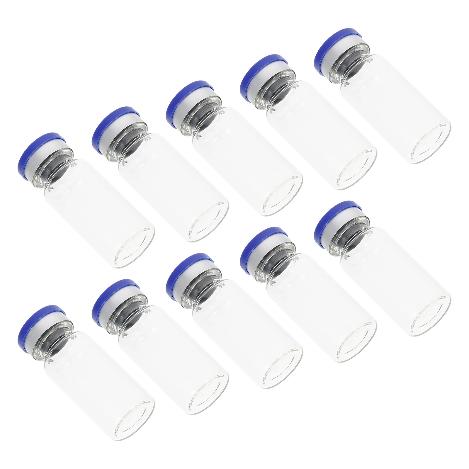 100Pcs Clear Glass Vial 10Ml Transparent Bottles for Storing Mixes Oil Samples Thick Bottom Secure Seal Lightweight Portable