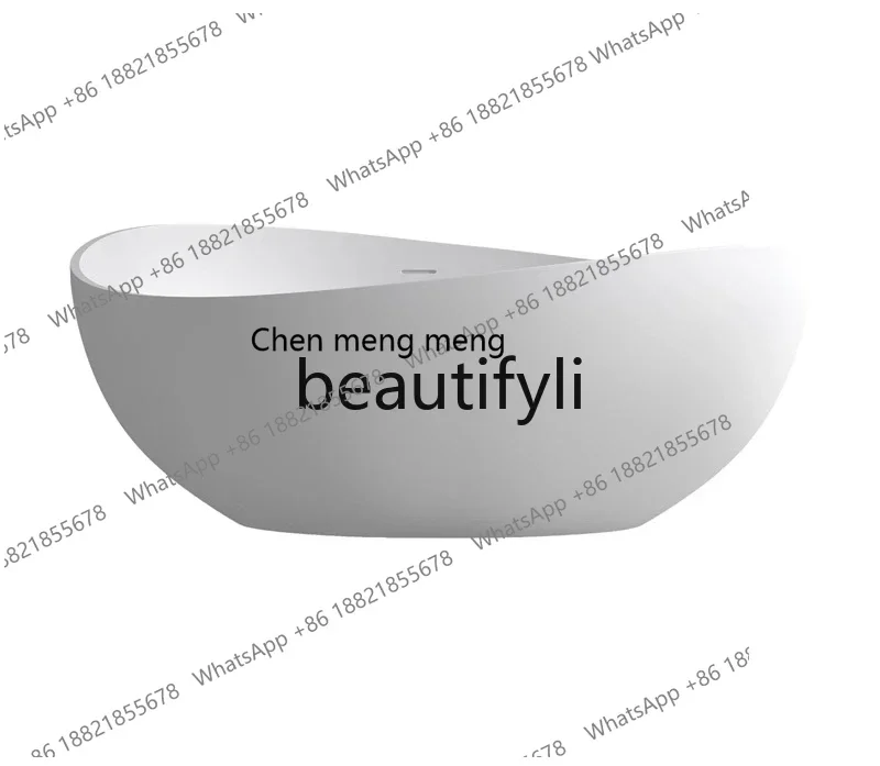 New arrive Seamless freestanding artificial stone bathtub for home use, double hotel bathtub