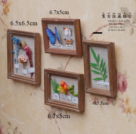 1:12 Miniature Vintage Oil Painting Framed Photos Dollhouse Accessories 1：6 Mini Wall Picture Dollhouse Kids Toys Supplies