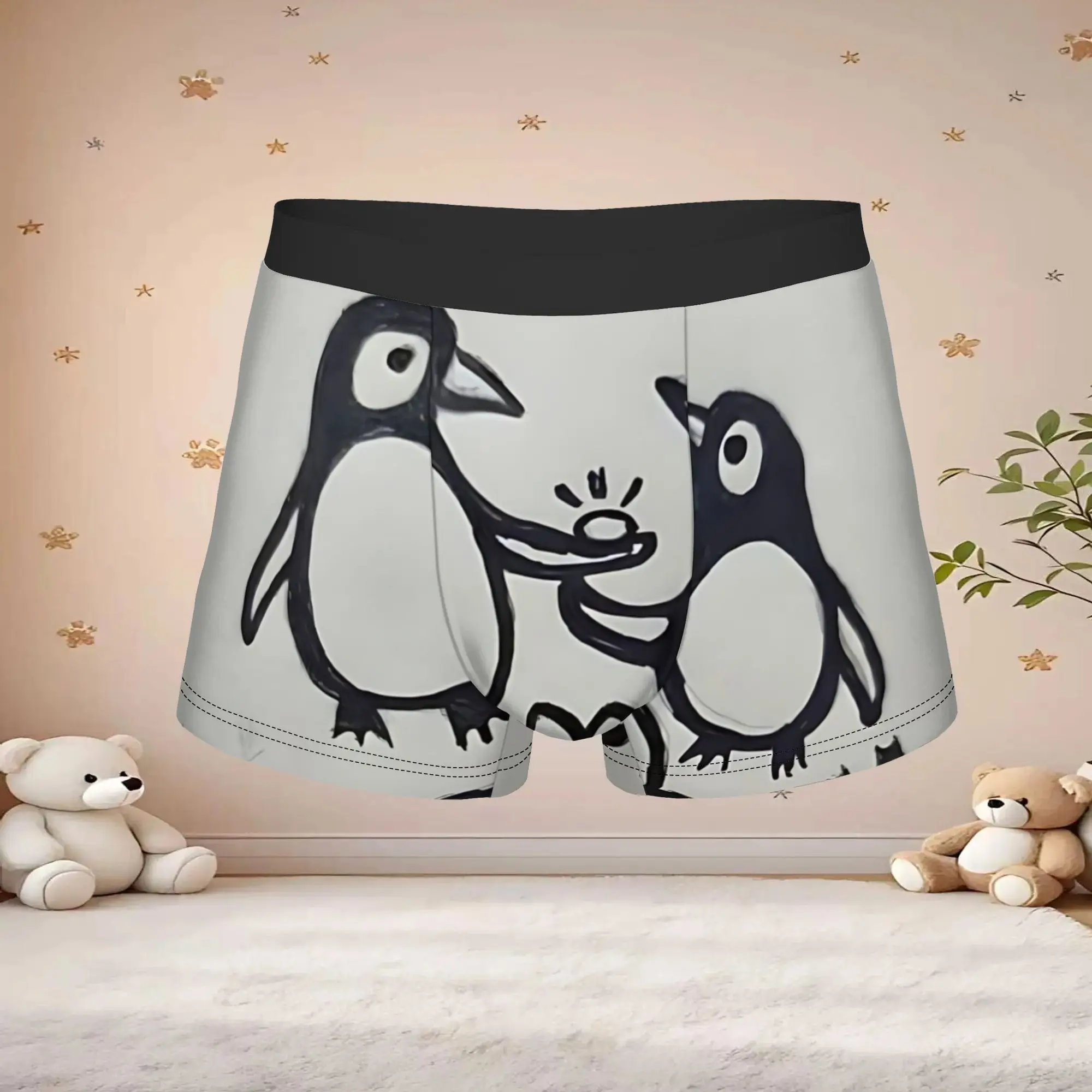 1pc Popular Cute Minmalist Penguie boxers  Personalized Panties Men's Underwear Ventilate Shorts Boxer Briefs