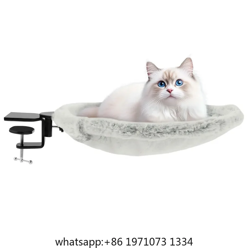 Desk Cat Bed Pet Hammock Felt Warm Comfortable Metal Iron Frame Strong Weight Bearing Capacity Removable Cat Hammock