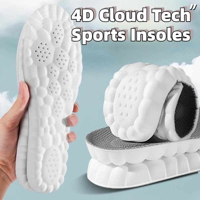1/2 Pairs 4D Cloud Technologyt عالية المرونة الرياضة مزيل العرق النعال للأحذية بولي Sole وحيد التنفس للأقدام الرجال نعل الجري