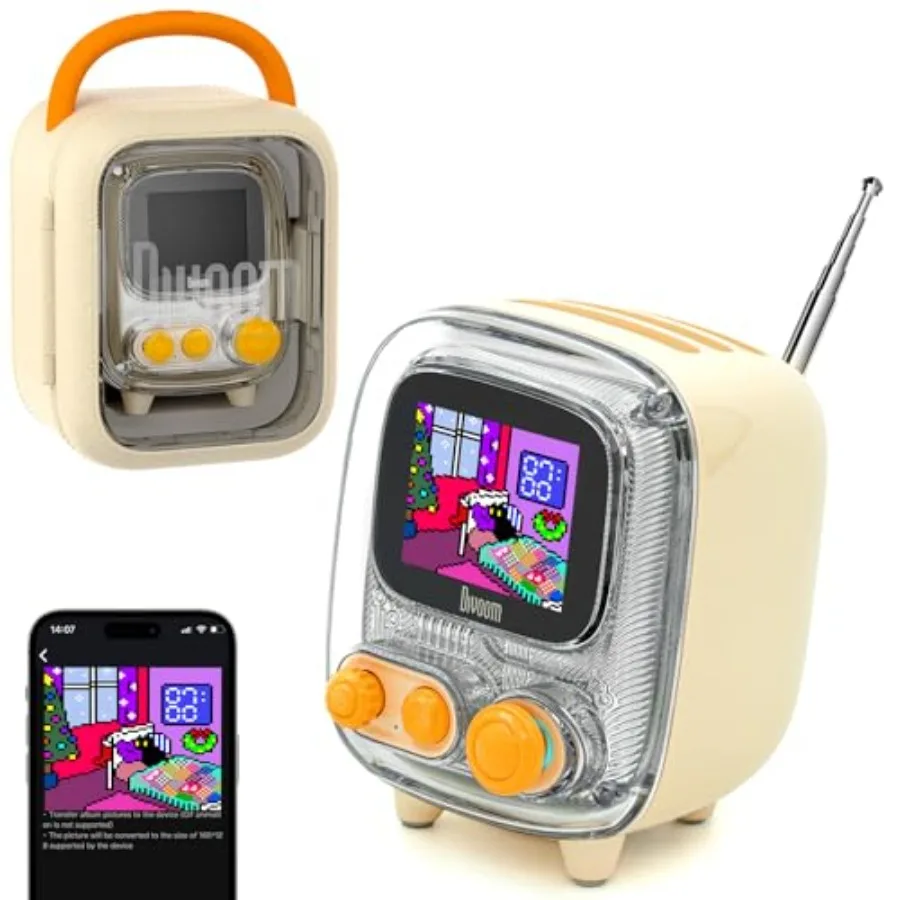 

Tiivoo-2 Retro Pixel Bluetooth Speaker with USB-C/TF Playback, Custom Pixel Art Display, Alarm Clock and White Noise Sleep Mode
