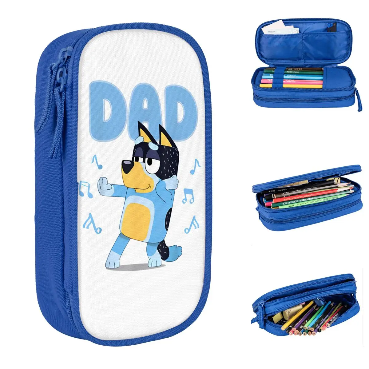 Cartoon B-Blueys Bandit-Chilli Pencil Cases Fun Pen Bag Student Big Capacity Students School Gift Pencil Box