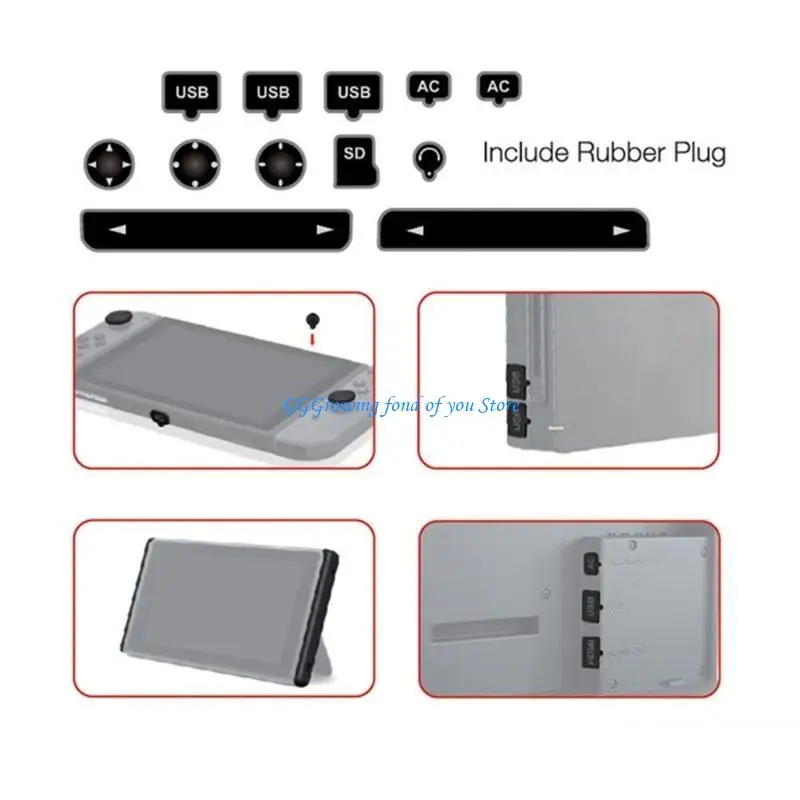 

H9EB Console Dust Proof Rubber Plugs with Toughened Glass Film TPU Cover