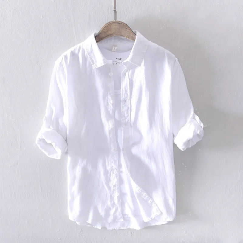 

Men's Casual Linen irt Breathable Lightweight Long Sve Loose Fit Sun Protection Cotton Linen Faion Urban Sle Summer