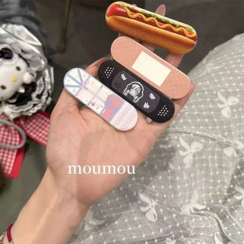

Korean Ins Style Niche Art Design Funny Band Aid Mobile Push Pull Ring Holder Versatile Universal Lazy Person