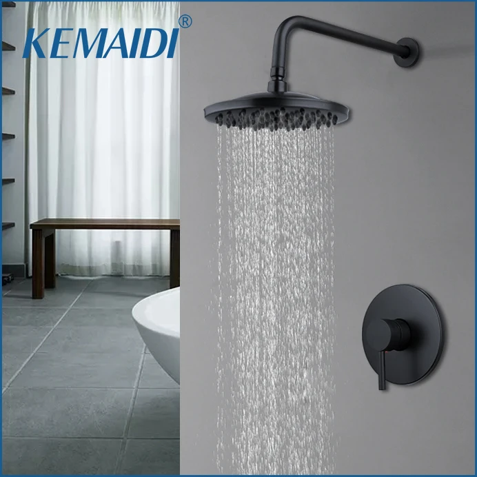 

KEMAIDI Matte Black Bathtub Basin Shower Mixer Tap Bathroom Sink Mixer Tap Faucet Rainfall Shower Faucet 1l Handle Mixer