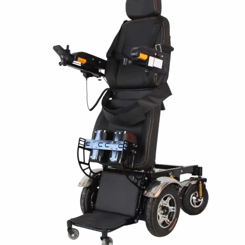 Electric Standing Wheelchair, Recline Leg Lift, Remote Control, Shock Absorption, Long Journey Comfort, 6 in 1