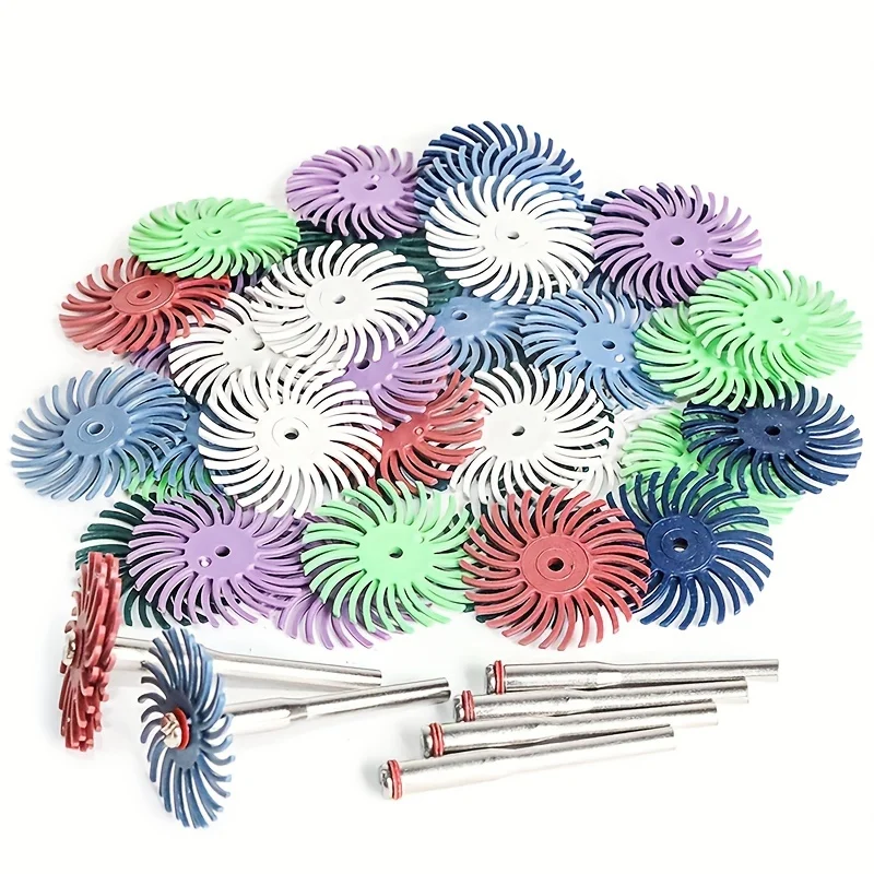 

9/32pcs 1 Inch Bristle Disc Kit with 3mm Shank for Rotary Tools,Detail Abrasive Wheel for Jewelry Wood Metal Polishing