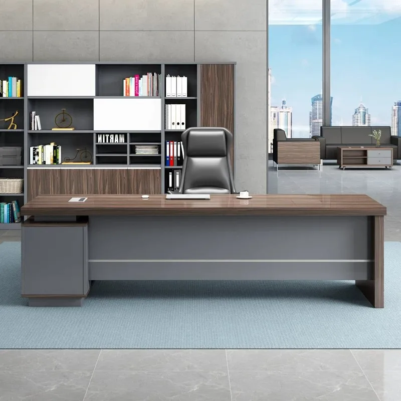 Boss Desk Manager Desk Supervisor  and Chair Combination Office Furniture President