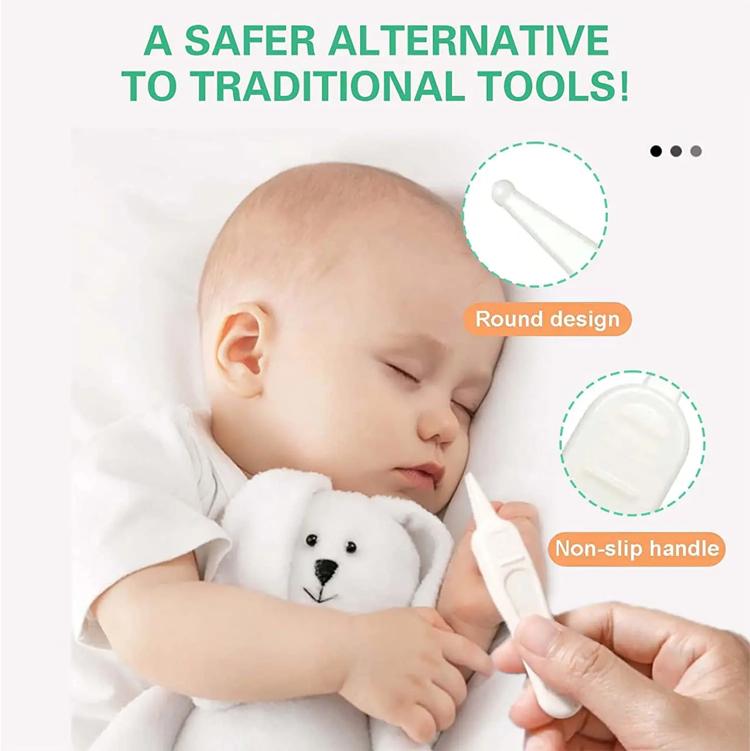 Weicher Nasensauger für Babys, Anti-Rücken-Fluss-Nasensauger, Neugeborener Vakuum-Nasenreiniger, Silikon, Baby-Sicherheitspflege, Diagnose-Werkzeug – Detail 4