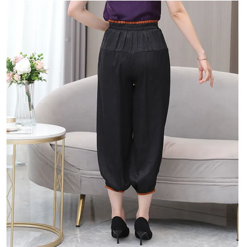 National Style Retro Embroidery Bloomers Women Casual Summe Thin Loose Haren Pants High Waist  2023 New Pantalon Female Fashion