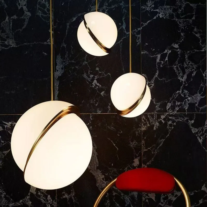 Nordic Bedroom Bedside Chandelier Internet Famous Modern Restaurant Table Lamp Simple Round Staggered Ball Entrance Lamp