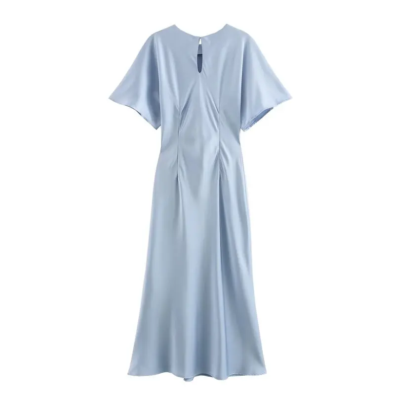 plus Size V-Neck Knot Back Long Summer Dress Loose Belly Covering Meat Concealing Slimming Ultra-Long Maternity Dress