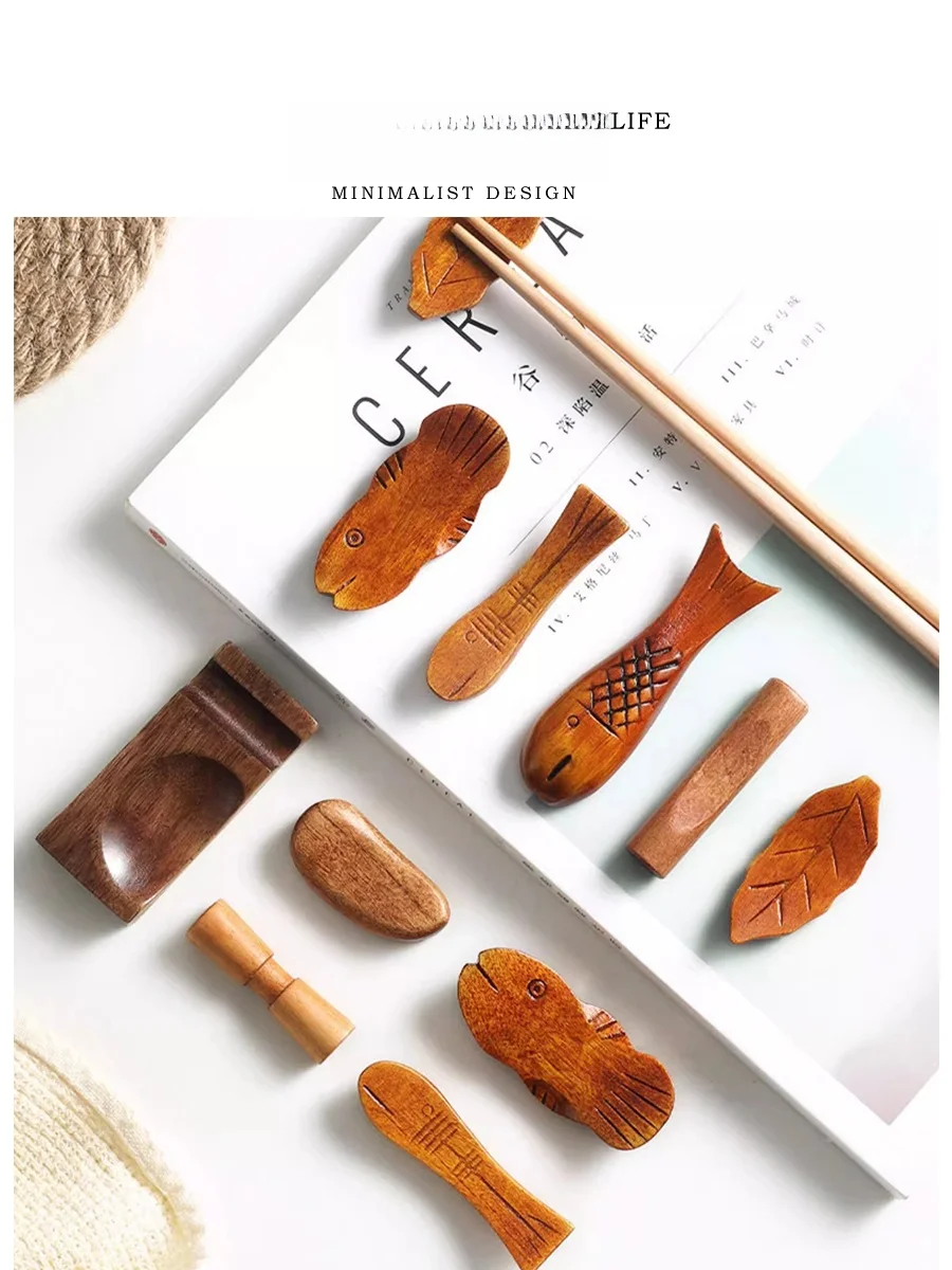 

Matte Paint Wooden Chopstis Holder Creative Dining Table Decoration Spoon Included China Made Home Decorative Accories