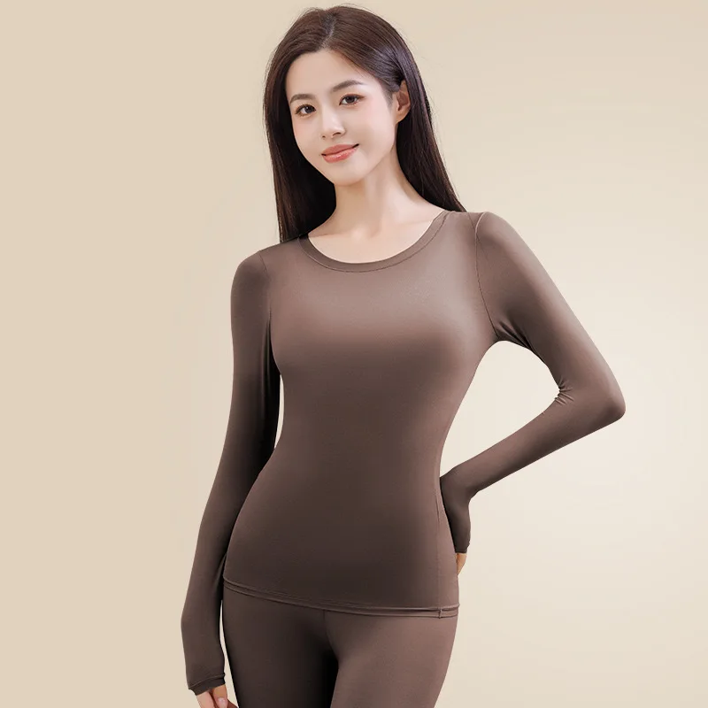 1pcs Women\'s Ultrathin Thermal Underwear Set High elasticity Plus Size Constant Temperature Seamless Long Sleeve Bottoming Sets