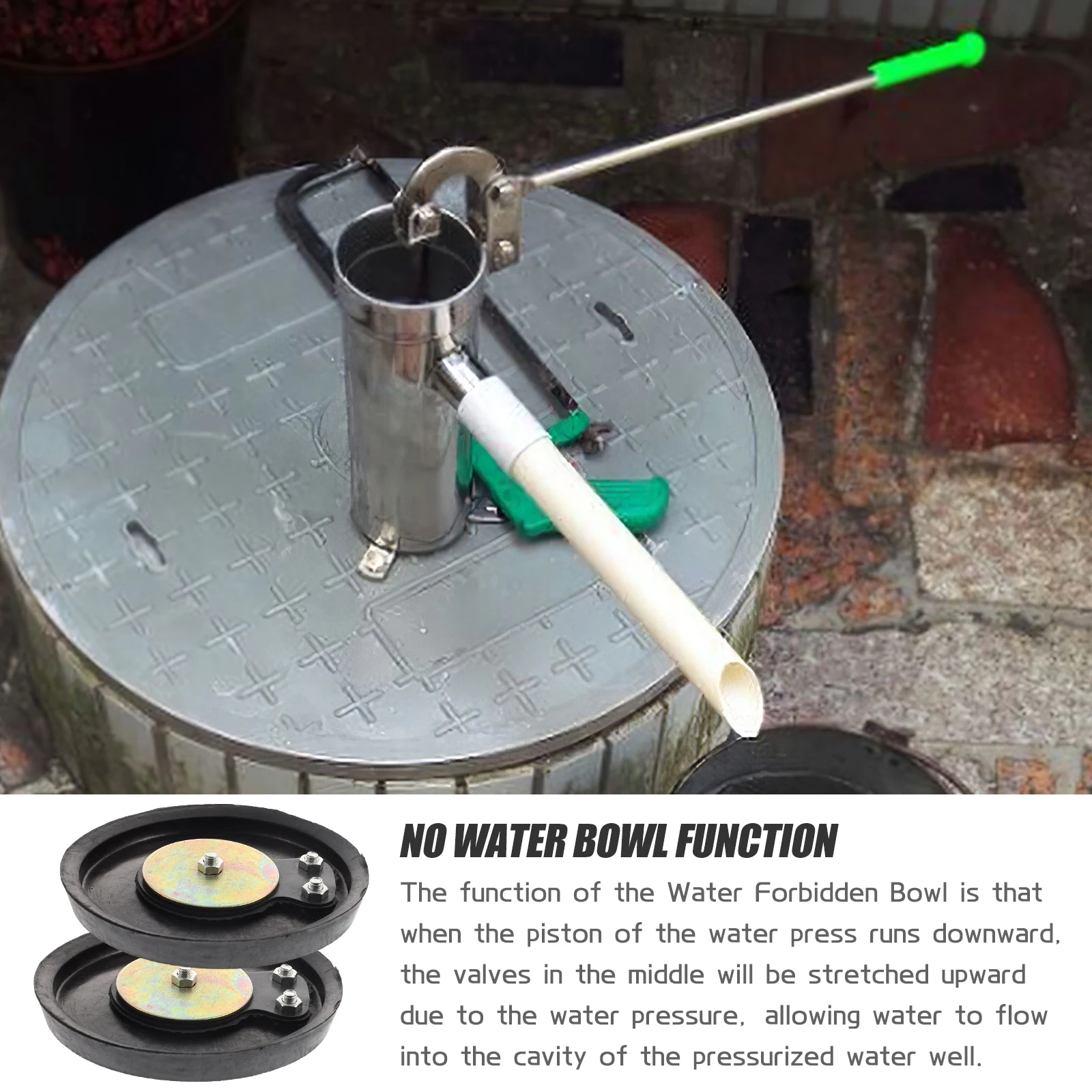 

2Pcs Pump Bowl with Excellent Seal Effect Wear-Resistant Rubber Cup for Hand Pump Long-Lasting Water Stopping