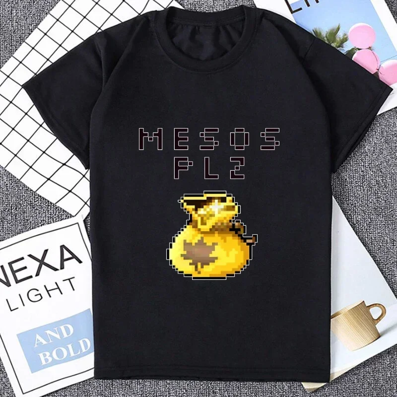 MapleStory Kawaii Funny Printed Women's T-shirt Buddy Personalize Homme Top Korea Style Hot Game Fans Otaku Harajuku Female Tees