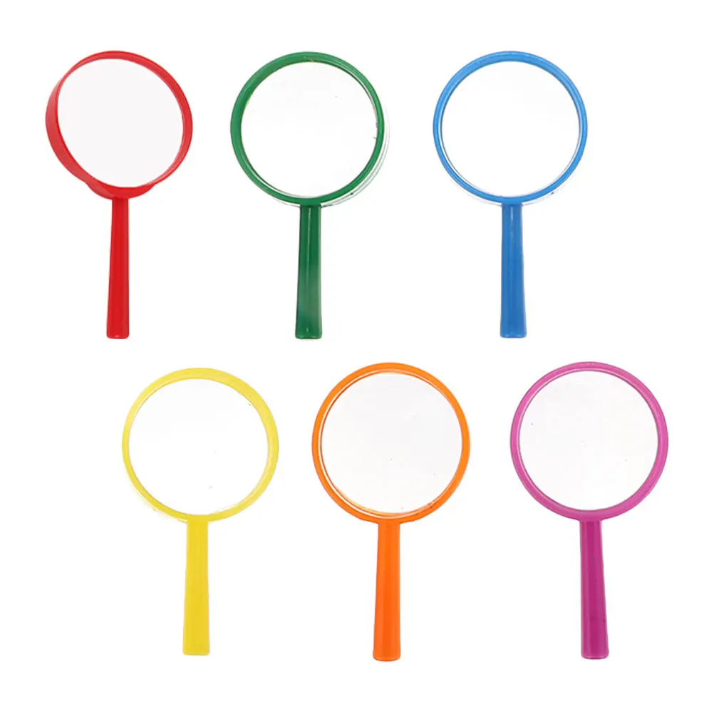 

6Pcs Clear Magnifying Glass for Seniors and 25mm Portable Ergonomic Handle Science Experiments Hand Held Magnifier