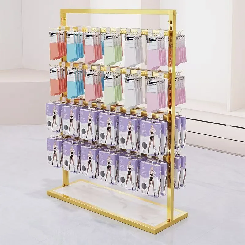 Adjustable double-sided hanging stockings, underwear box display rack, mobile phone case jewelry store, Nakajima shelf.