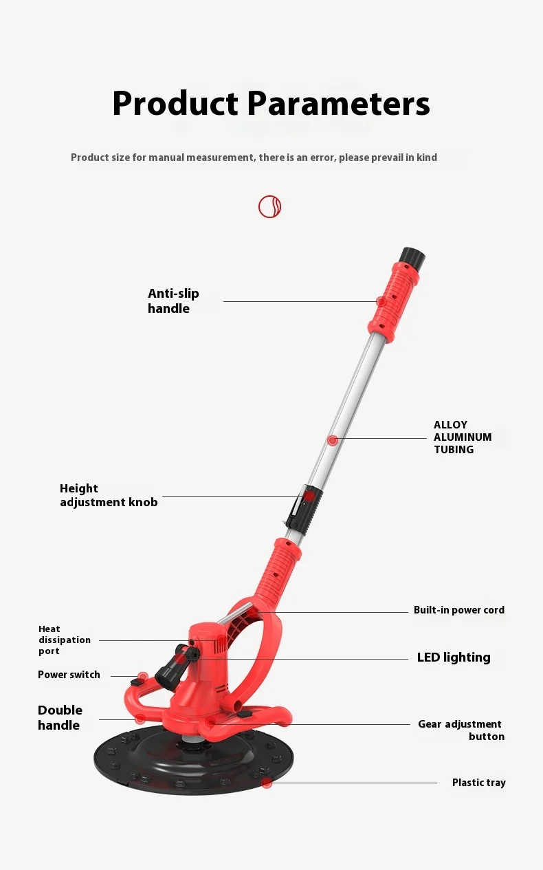cement mortar pavement finishing and leveling extension rod wall plastering pavement concrete polishing machine power trowel
