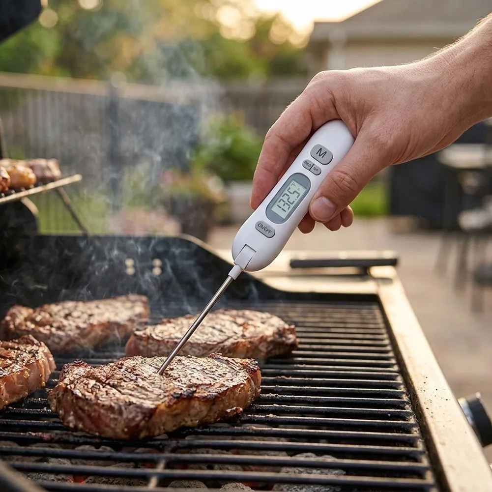 Stainless Steel For Instant Read Folding Thermometer for Meat Water and General Cooking For Temperature Checks