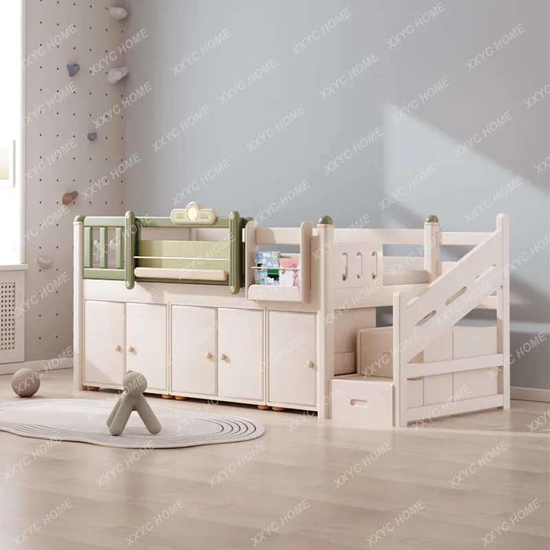 

A Solid wood children's semi-elevated bed