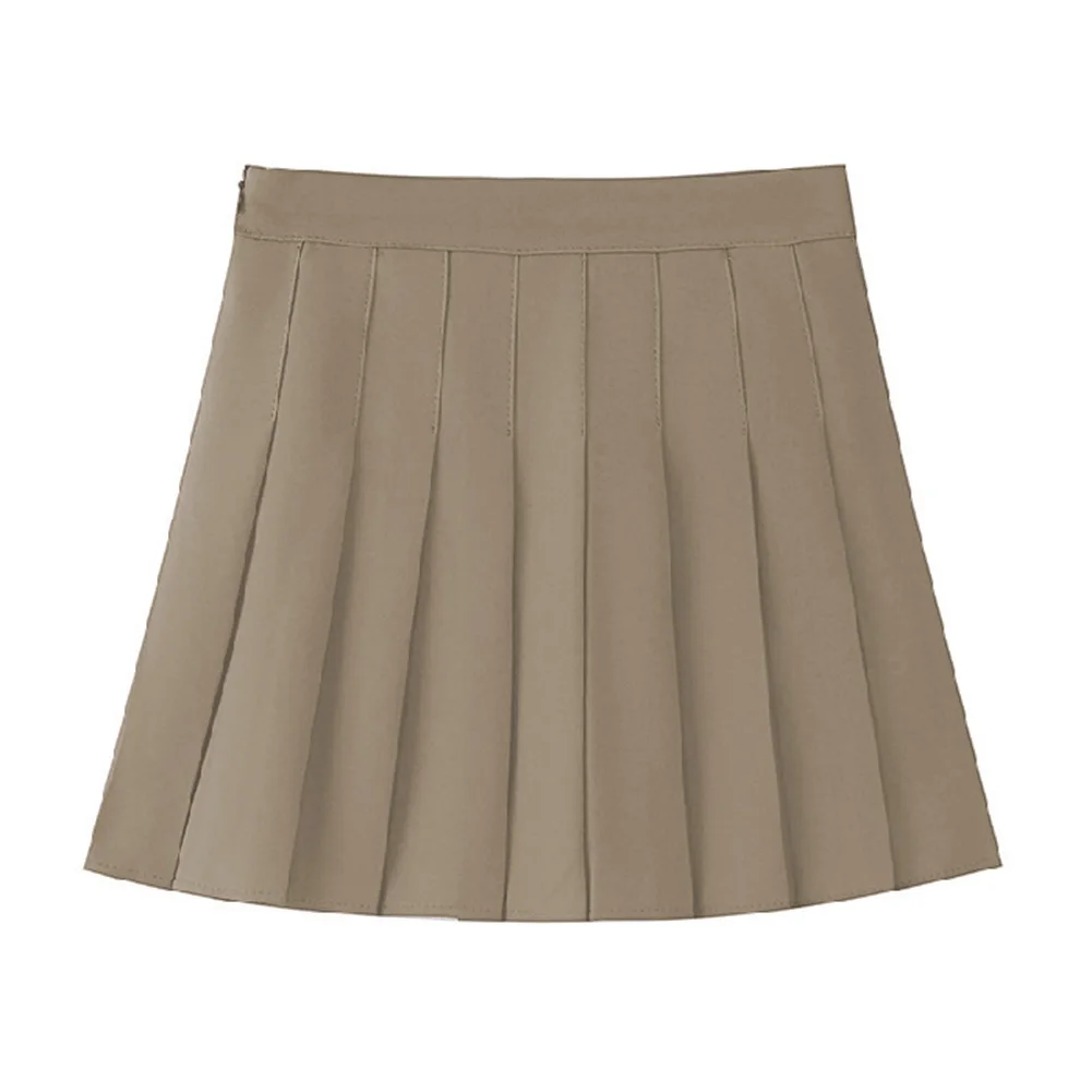 Jupe à boutons en tissu Polyester, longueur régulière, jupe plissée décontractée, tenue Emo, tenue décontractée