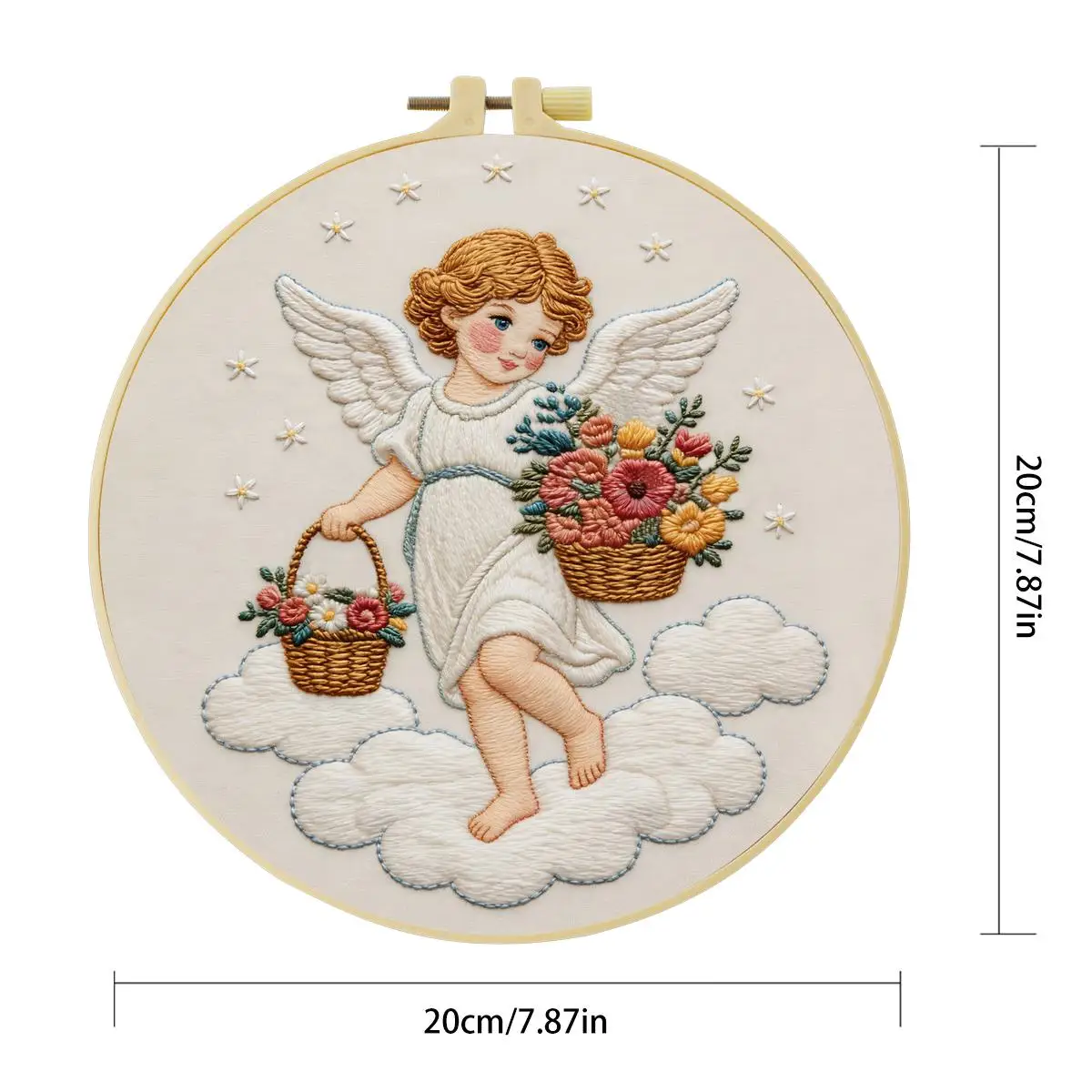 1 Stück 20X20CM/15X15CM 7,87/6,3 Zoll Fußball-Blumen-Stickerei-Starter-Kit DIY-Stickerei-Set Handarbeiten Malerei – Detail 3