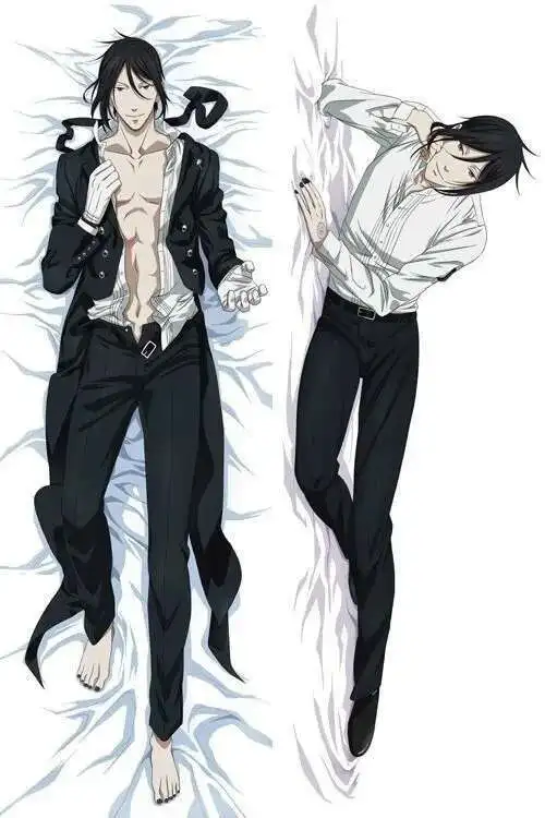 انمي ياباني الأسود بتلر Kuroshitsuji سيباستيان ميكايليس Ciel هينغ وسادة للجسم غطاء Dakimakura تأثيري يغطي