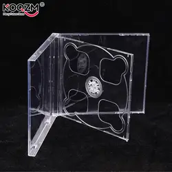 1PC Square Transparent Bottom CD Box Empty CD Case PP Plastic Milky Transparent CD Case CD Case Capacity 2 Discs