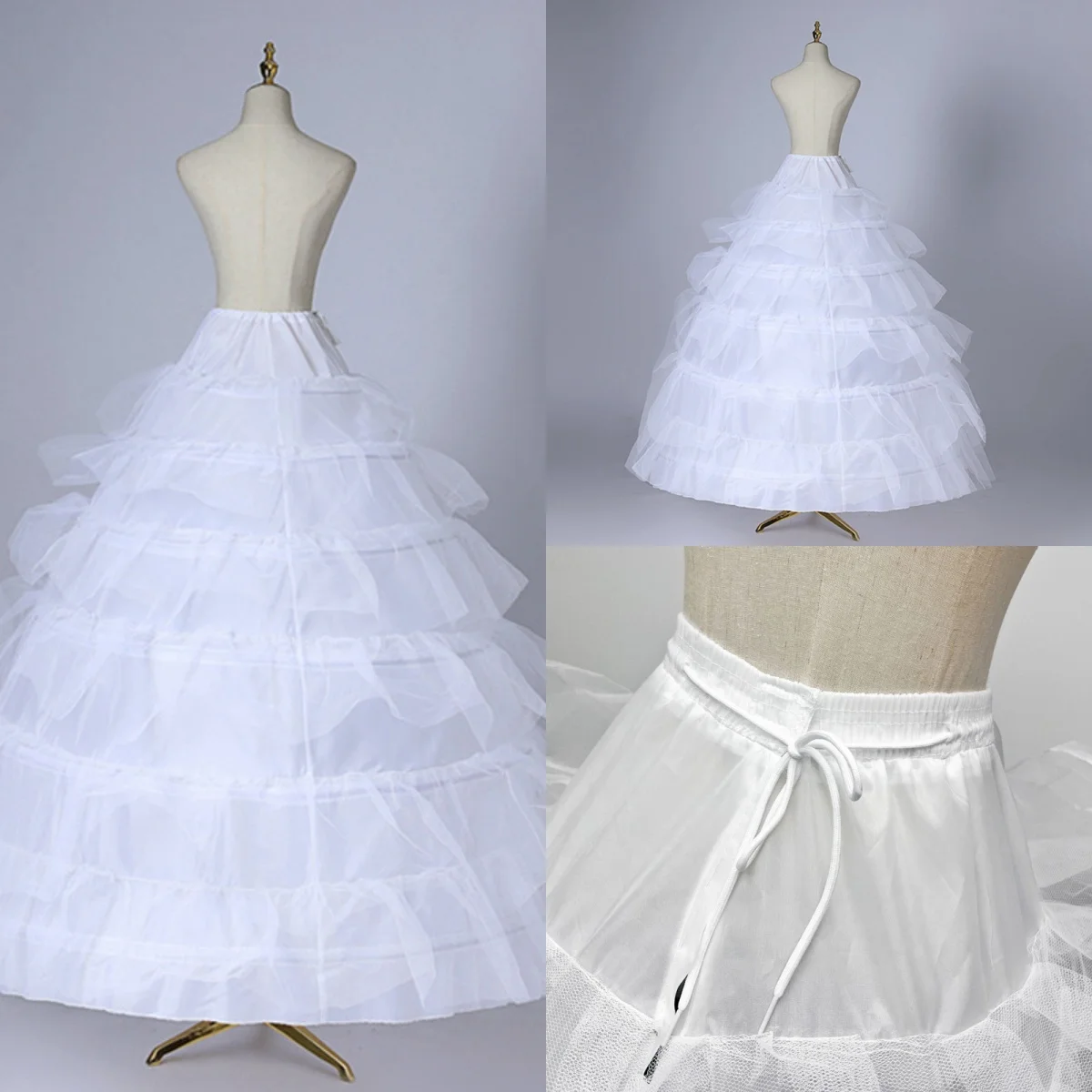 แฟชั่น Petticoat สําหรับ Ball Gowns ชุดเจ้าสาวหกแหวนเหล็กกระโปรงใหญ่สนับสนุนที่กําหนดเอง Ruffles Tulle อุปกรณ์จัดงานแต่งงาน