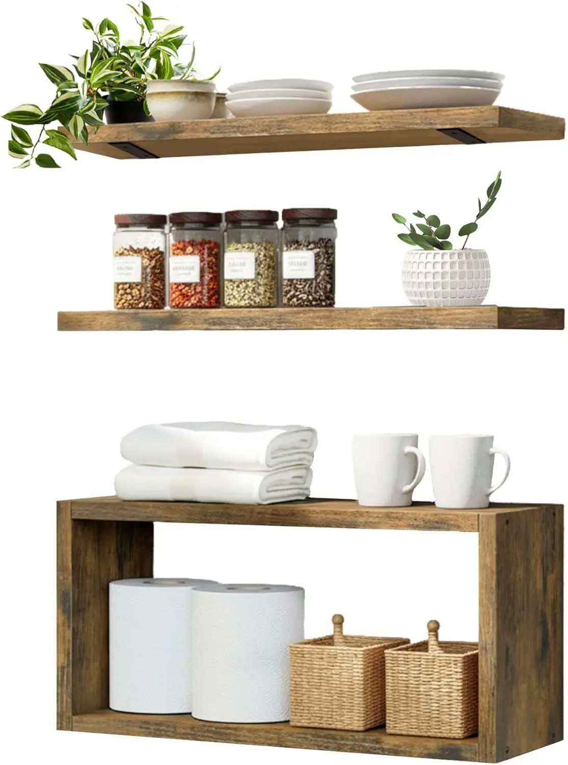 

Wall Mounted Floating Shelf, c Long for Bedroom Living Room Kitchen Staircase Bathroom Above Toilet Wall Decoration Boo