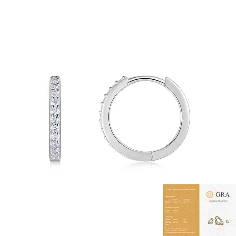 

Fashionable Luxury 925 Sterling Silver Embedded Moissanite Earrings with GRA Certificate Elegant Jewelry Accessory