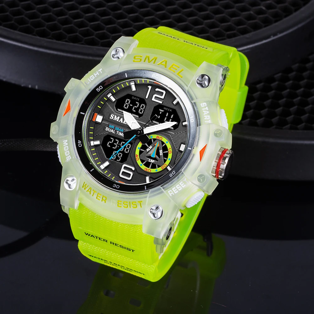 SMAEL Sport Watch Military Wristwatch for Men Alarm Stopwatch LED Digital Back… - Image 3