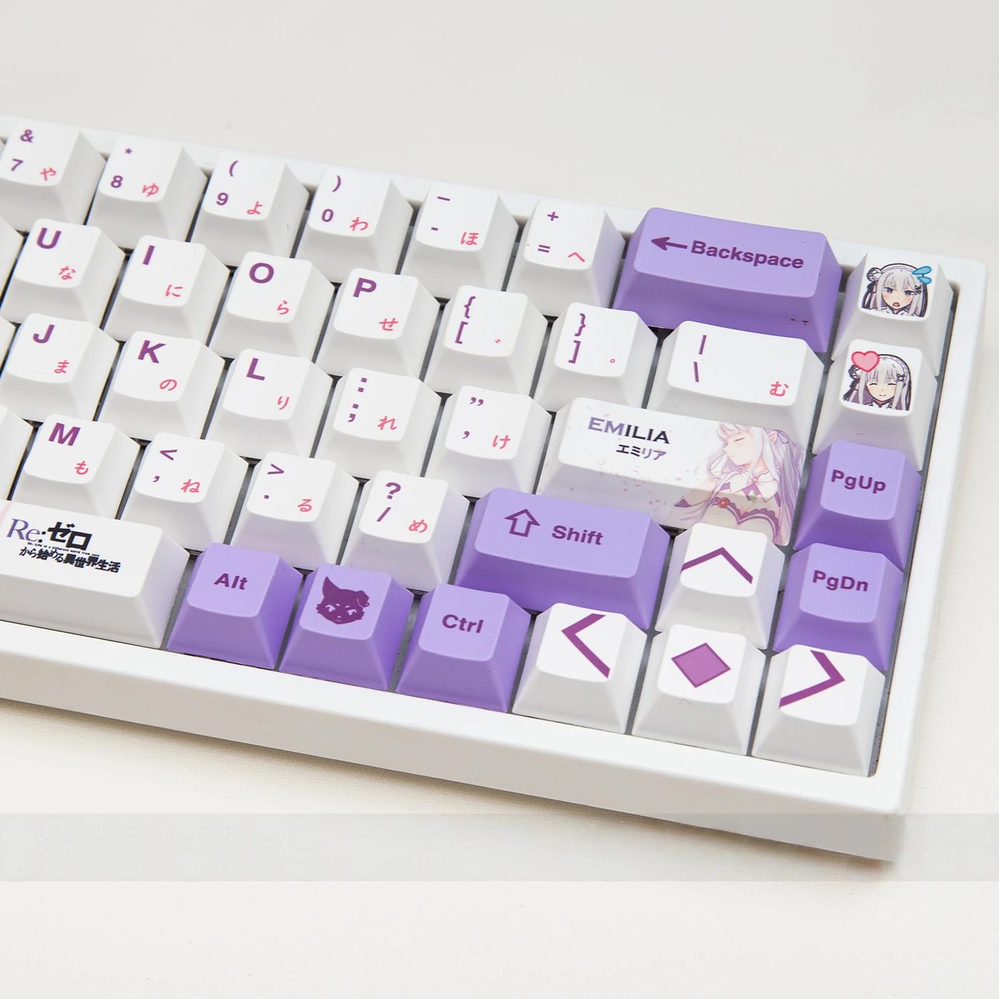 Imagem -02 - Anime re Vida em um Mundo Diferente Teclas Emilia Pbt Altura Xda para Interruptor mx Jogo de Teclado Mecânico Faça Você Mesmo Presente Personalizado 130 Teclas