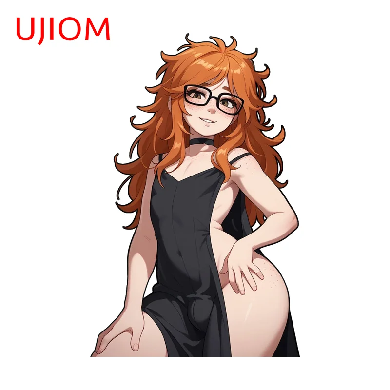 UJIOM Seductive Femboy Anime Figure Wall Sticker Trendy Amusing Personality Sunscreen Decal Kitchen Unique Wardrobe Decor